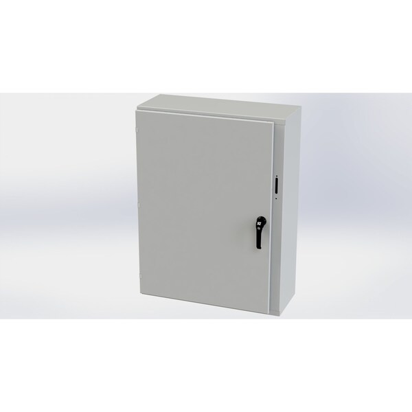 3 Point Latch with Padlock Handle Electrical Enclosures, 42 in H, 12 in D, 31.38 in W, Carbon Steel